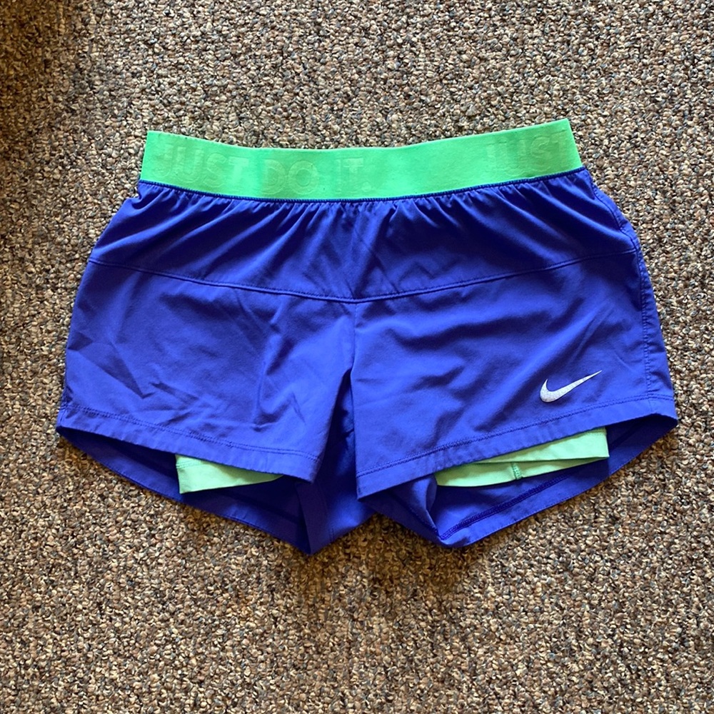 Nike purple shorts with built in spandex